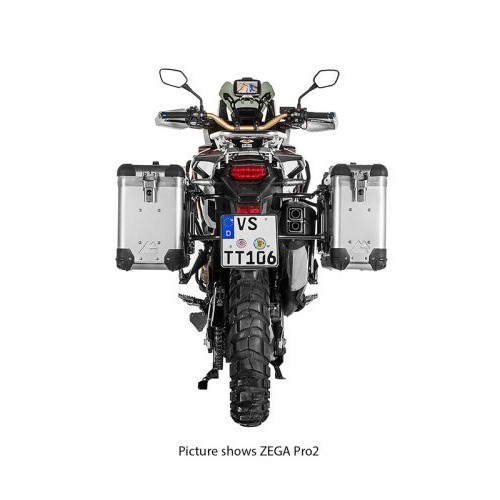 Bộ thùng nhôm TOURATECH ZEGA Pro ''And-S'' 38/45L, gồm khung rack thép không rỉ, Honda CRF1000L Africa Twin - Chính hãng