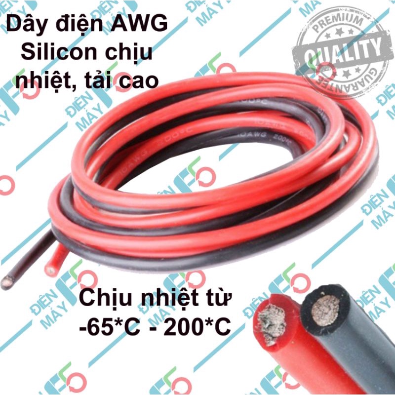 DMF5 Dây điện AWG Silicon dẻo chịu nhiệt , tải cao (Giá 1m hoặc 0.5m tùy phân loại)