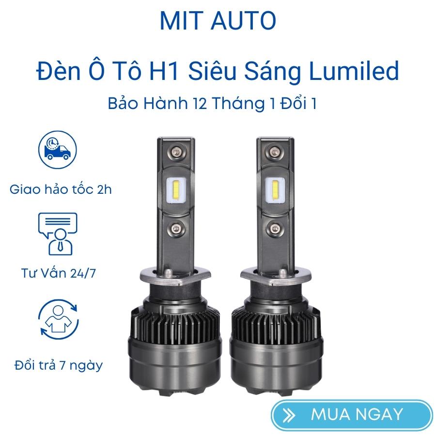 Bóng đèn pha led cho ô tô, tăng sáng 200% chân đèn H1 45w 4200lm sử dụng chip Lumiled  siêu sáng điện 8-32v Mitauto