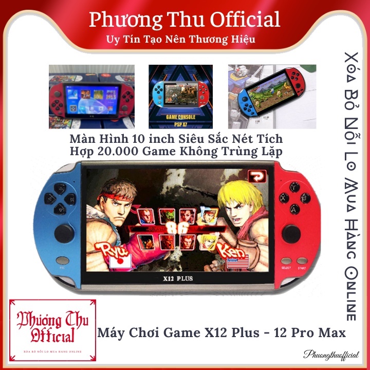Máy Chơi Game X12 Plus - Pro Max -Màn Hình Full HD - 7.1 Inch- Tích Hợp 20.000 Trò - Xem Phim,Nghe Nhạc - Có Sẵn Thẻ Nhớ