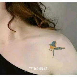 Hình dán tạm thời chim én c01. Xăm dán tatoo mini tồn tại vài tiếng, size < 10x6cm, không chống nước