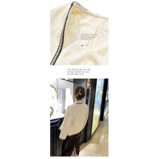 áo cardigan thu đông kiểu Pháp mới retro mỏng khuy cài cổ điển | BigBuy360 - bigbuy360.vn