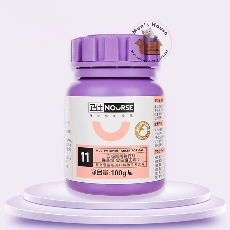 Thực phẩm chức năng Nourse 11 Vitamin cho mèo