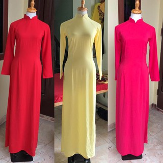 Áo Dài May Sẵn Trơn - Áo Dài Truyền Thống Trơn