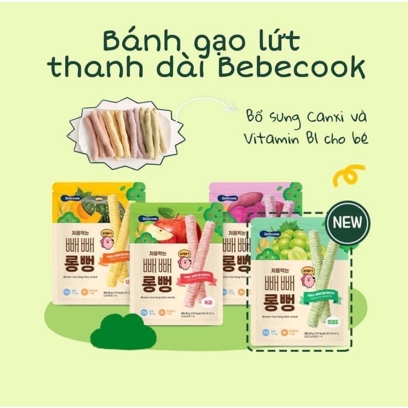 Bánh gạo lứt thanh dài Bebecook cho bé 7m+