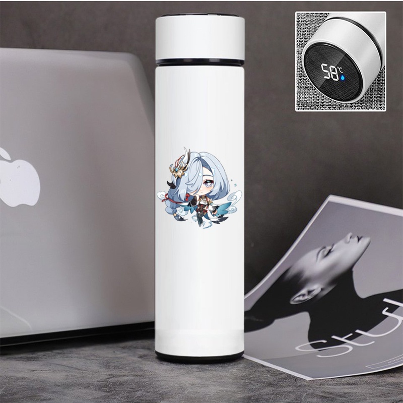 Bình giữ nhiệt đựng nước in hình nhân vật SHENHE game GENSHIN IMPACT anime chibi tiện lợi