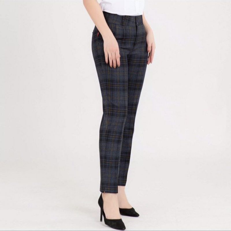 (5 SIZE 45-60KG) QUẦN TÂY CARO NỮ PHONG CÁCH HÀN QUỐC THỜI TRANG 9 TẤC DÁNG ĐỨNG ÔM CHÂN