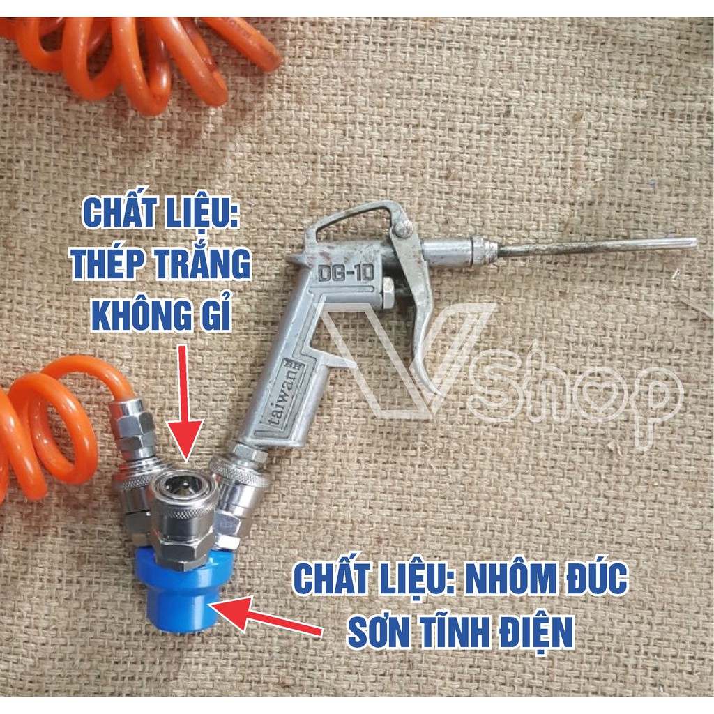 Đầu van hơi, 3 trong 1, dùng cho bình bơm hơi, máy nén khí