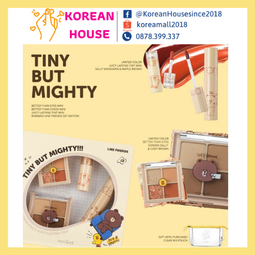 [Chính hãng] TRỌN BỘ TRANG ĐIỂM ROMAND LINE FRIENDS SET EDITION GIỚI HẠN_TINY BUT MIGHTY