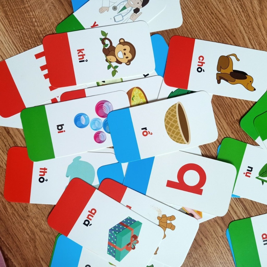 Bộ 42 Thẻ Flashcard Học Tiếng Việt Có Chữ Ghép Và Chữ Đơn, Chữ Số, Dấu - Thẻ học tiếng việt cho bé