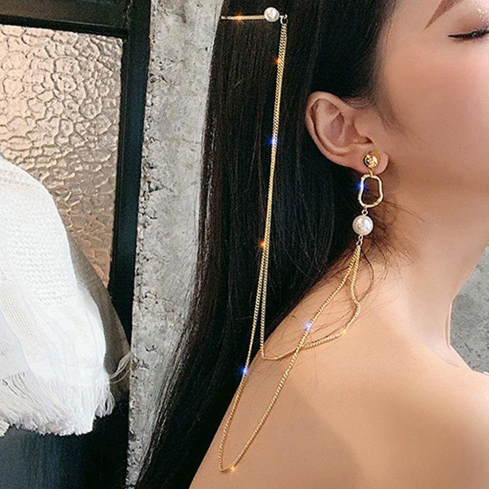 QQMALL Bông Tai Dạng Chuỗi Tua Rua Thời Trang Cho Nữ