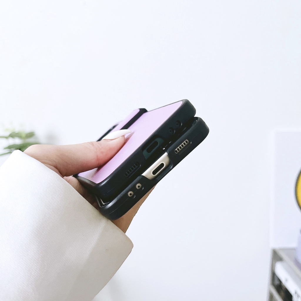 Bao Da Điện Thoại PC Cứng Nắp Gập 4 Màu Trơn Chống Sốc Cho Samsung Galaxy Z Flip 4 5G