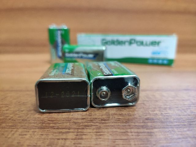 Pin vuông 9V GoldenPower / Pin màu xanh lá cây greenenergy năng lượng sạch
