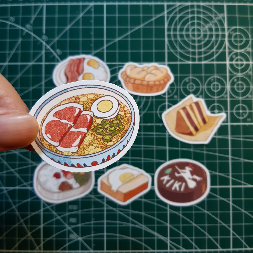 Bộ sticker món ăn Ghibli dùng trang trí
