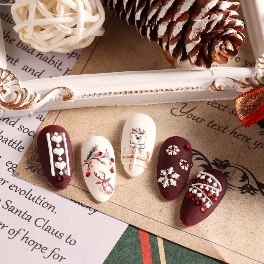 Miếng Dán Trang Trí Móng Tay Họa Tiết Giáng Sinh / Vỏ Sò / Bông Tuyết Xinh Xắn DIY