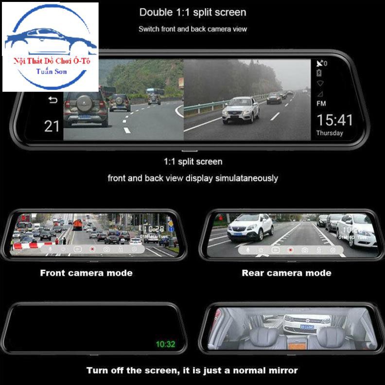 CAMERA HÀNH TRÌNH ANYTEK T12 GƯƠNG 10 INC ANYTEK T12 SIÊU NÉT FULLHD KÈM CAMERA LÙI | BigBuy360 - bigbuy360.vn