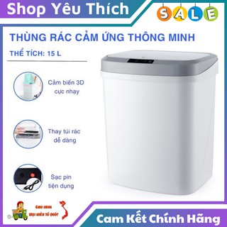 Thùng Rác Cảm Ứng Thông Minh Có Nắp Đóng Mở Tự Động Thùng Rác Cao Cấp Cắm Sạc Hiện Đại
