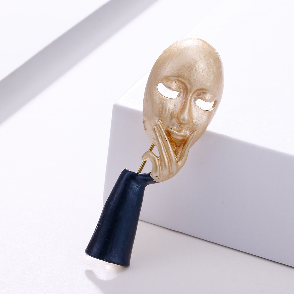 Ghim Cài Áo Hình Mặt Nạ Thời Trang Đơn Giản