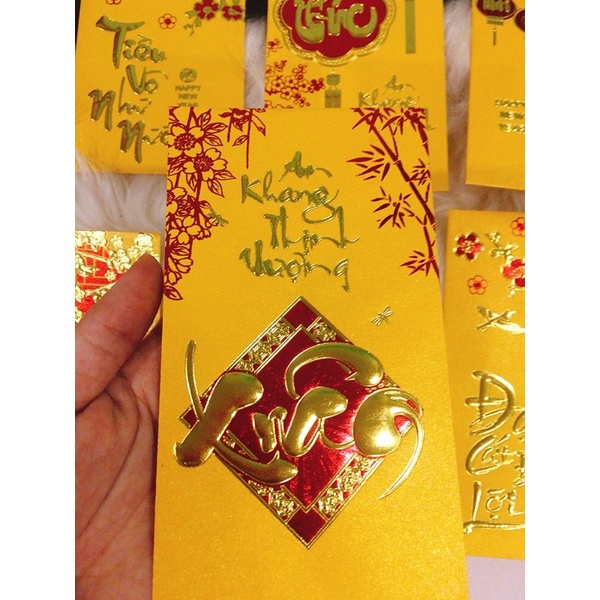 [HOT] Bộ 6 Bao lì xì PHÚC LỘC AN KHANG in nổi 3D