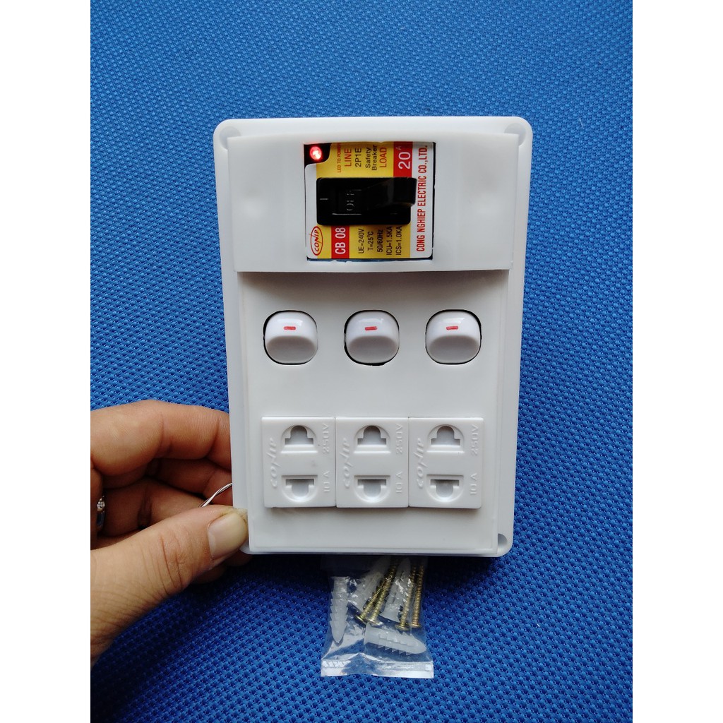Bảng điện, Táp lô 2500W CAO CẤP + BH 1 NĂM + CB Atomat 20A chống quá tải + 3 Công tắc HÀNG LOẠI TỐT