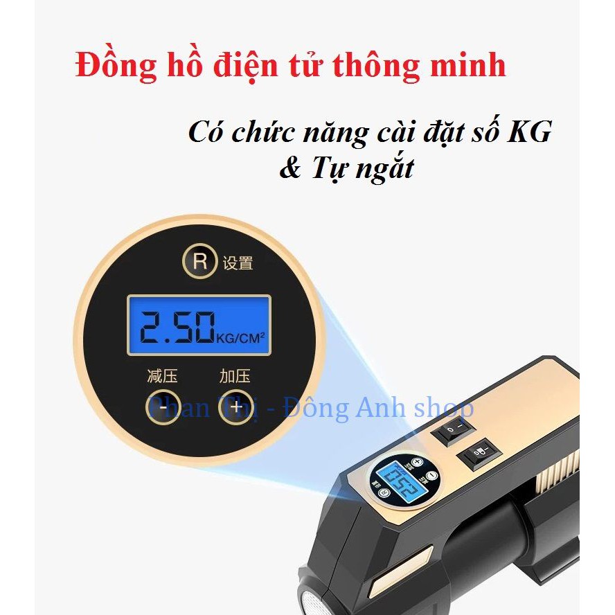 Bơm lốp xe ô tô, xe hơi điện tử thông minh LB-70, chế độ cài đặt cân và tự ngắt - Nâng cấp mới bơm mạnh & bền hơn