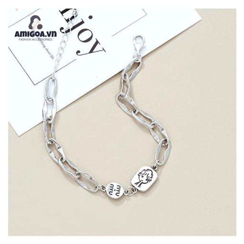 ✨✨Vòng tay kim loại phối mặt hình hoàng tử bé phong cách retro xinh xắn