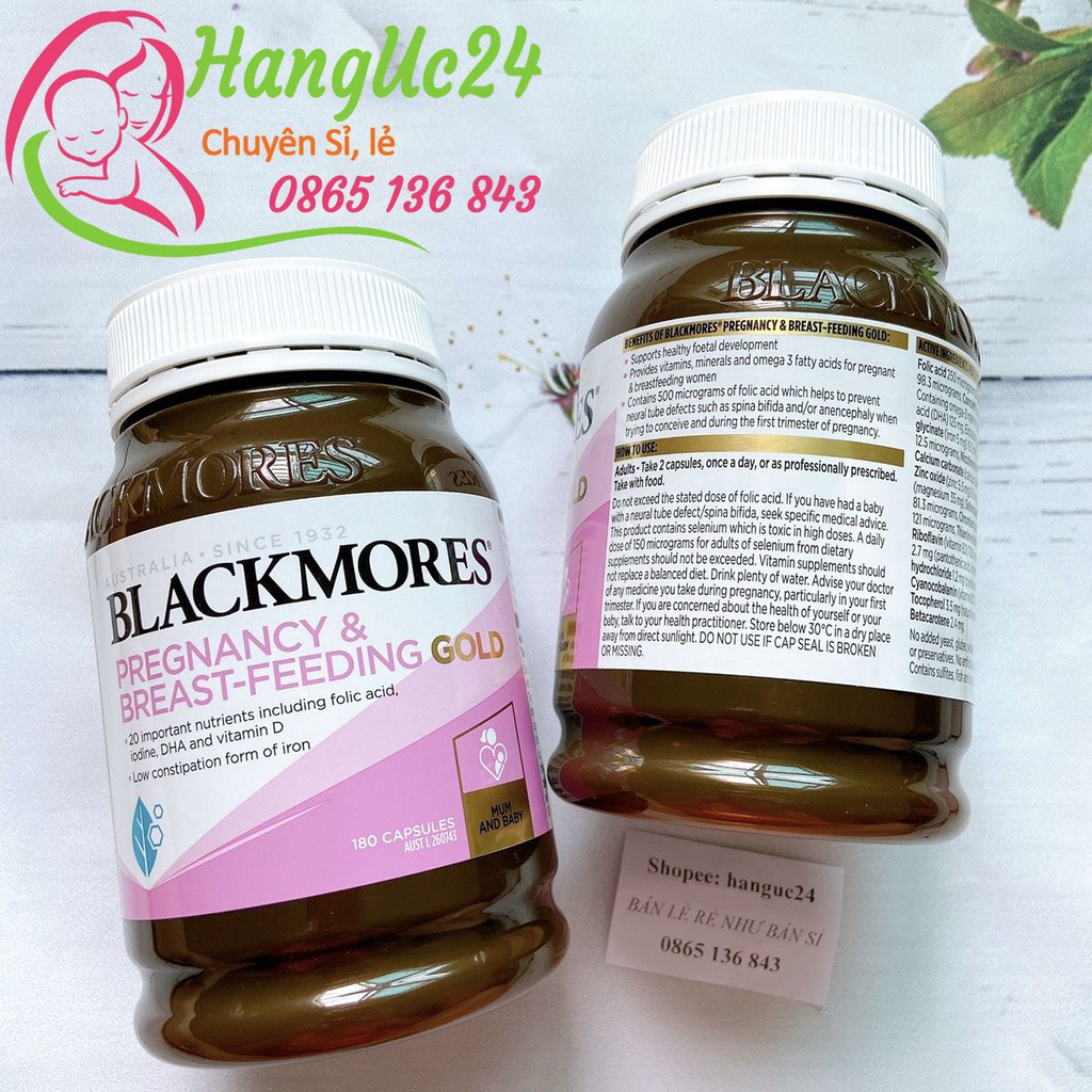 Vitamin tổng hợp Bà Bầu Blackmores Pregnancy And BreastFeeding Gold - 180 Viên - Đủ bill