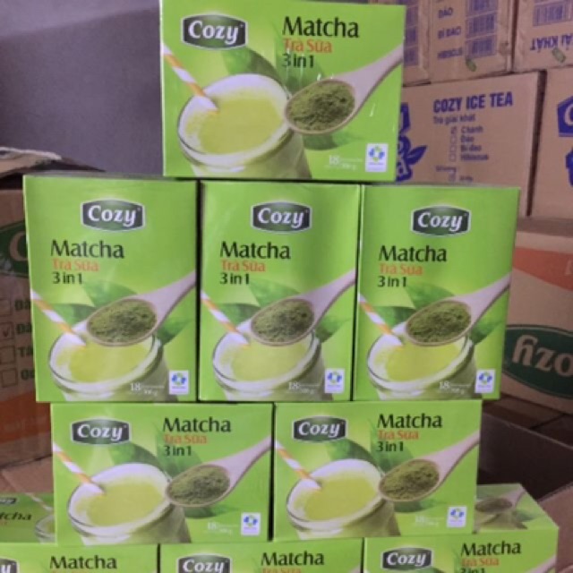 Trà sữa matcha cozy 3 in 1 ( hộp 18 tuýp)