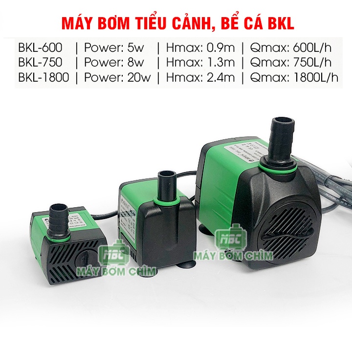 Máy bơm tiểu cảnh, bể cá BKL | siêu khỏe - siêu êm | Máy bơm chìm