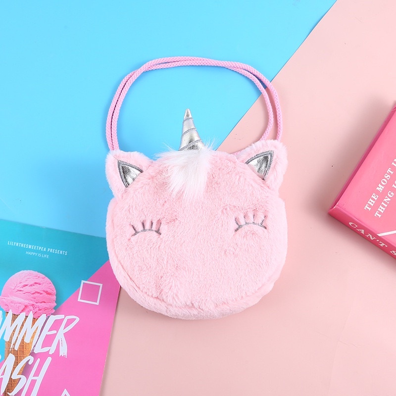 Túi đeo chéo mini cho bé gái hình kỳ lân Unicorn phong cách Hàn Quốc xinh xắn dễ thương Xu Xu Kids