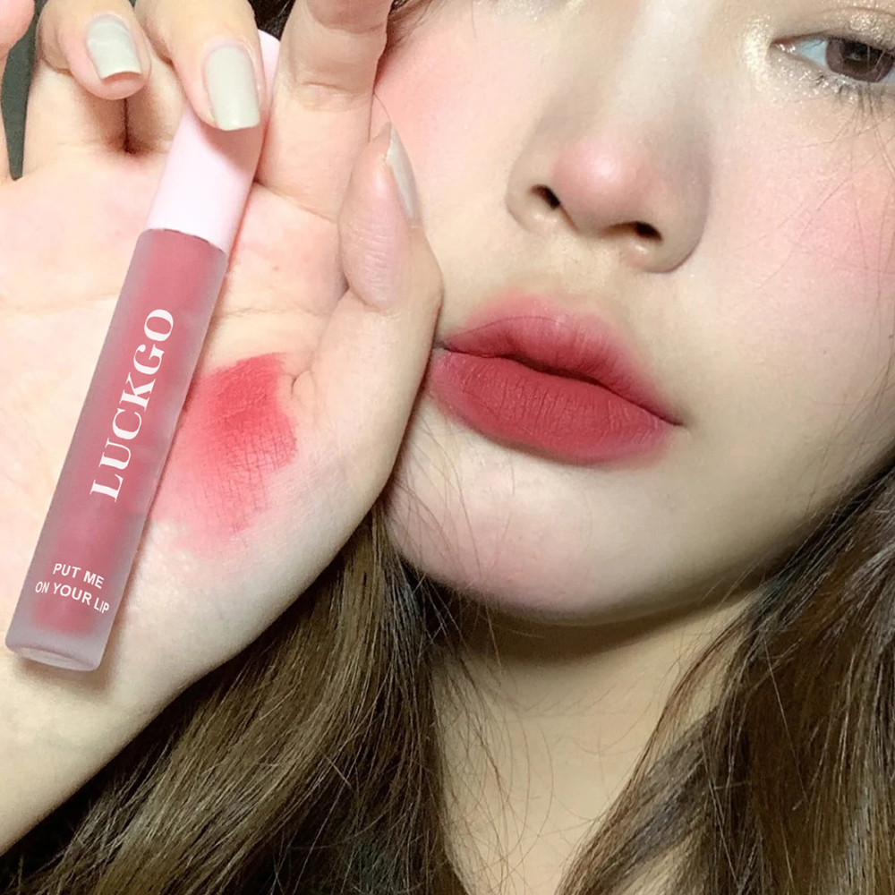 Cod Qipin LUCKGO Anti Air Velvet Matte Lip Glaze Does Not Take Off Makeup Lip Gloss with 6 Colors | BigBuy360 - bigbuy360.vn