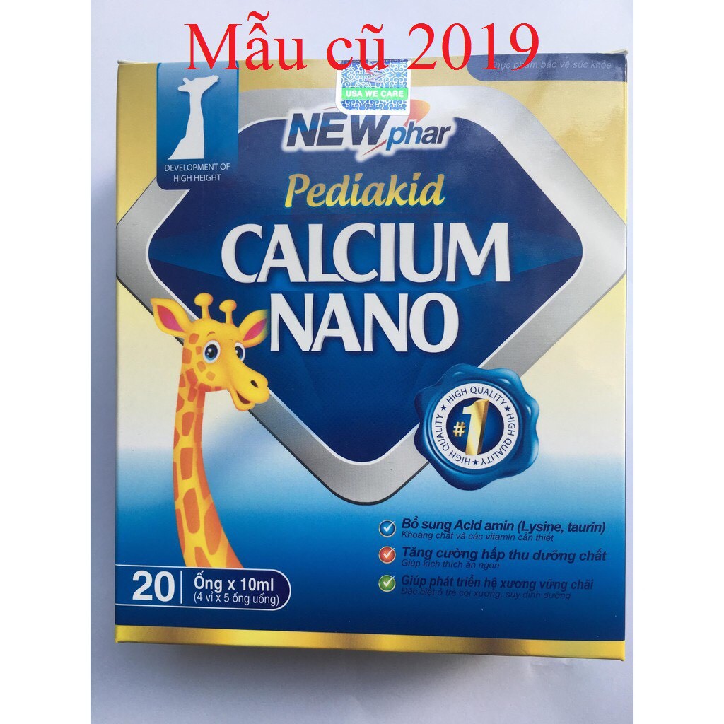 (✅Chính hãng) Canxi ống Pediakid calcium nano, canxi cho bé ăn ngon ngủ tốt