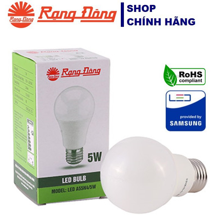 Bóng Đèn LED Bulb Rạng Đông LED A55N4/5W E27 - 3000K/6500K (S), Chip LED SAMSUNG