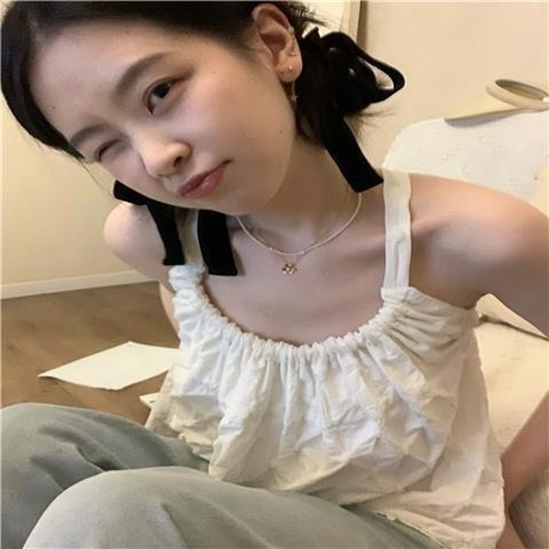 Áo Hai Dây Dáng Rộng Hở Lưng Màu Trơn Thời Trang Mùa Hè Gợi Cảm