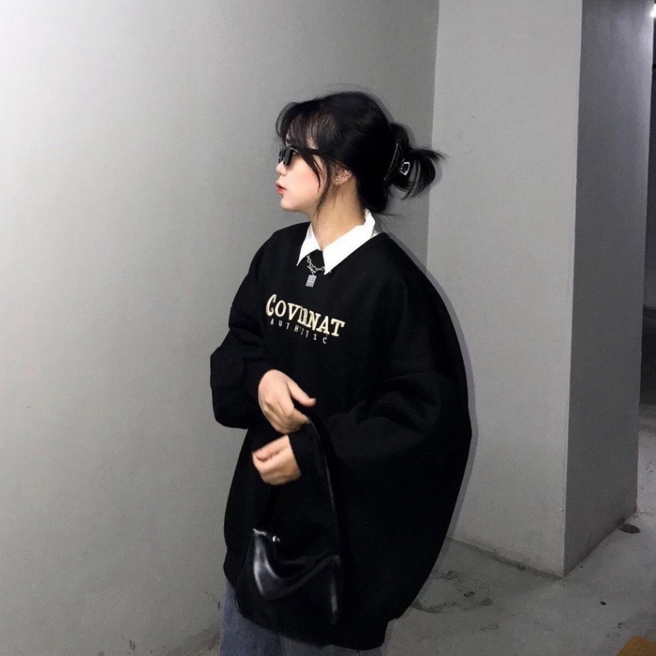 Áo Sweater COVER Chất Nỉ Ngoại Dày Dặn Áo Sweater Tay Bồng Form Rộng Unisex  - KD