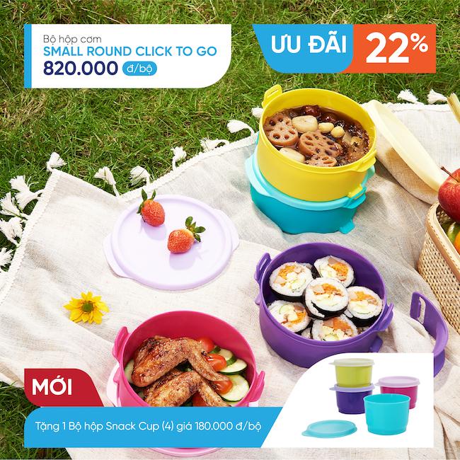 Tupperware - Bộ hộp cơm Small Round Click To Go