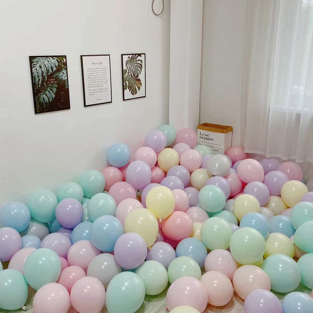 Set 100 Bong Bóng Cao Su 10 Inch Màu Macaron Dùng Để Trang Trí Tiệc Cưới / Sinh Nhật
