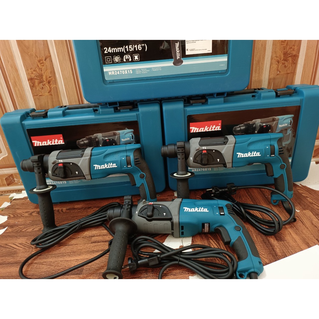 Máy khoan bê tông Makita HR2470- 3 chức năng khoan sắt, gỗ, khoan bê tông và đục bê tông(bảo hành 12