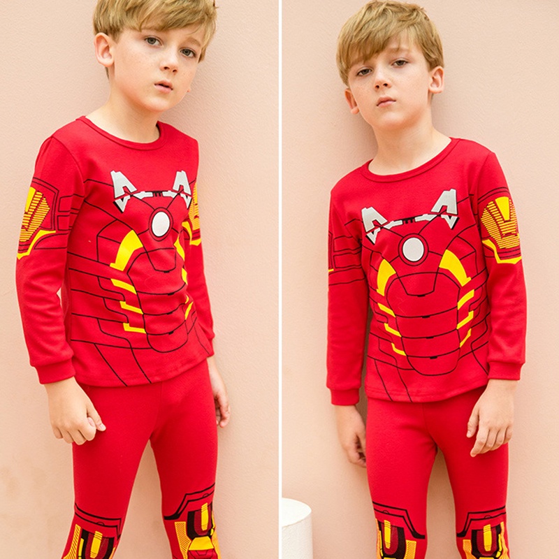 Bộ Đồ Ngủ In Hình Siêu Anh Hùng Marvel Dễ Thương Cho Bé Trai