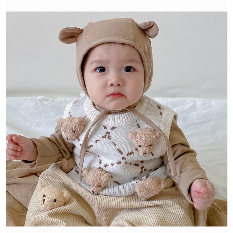 Áo Sweater Dệt Kim Sát Nách Kiểu Vintage Dễ Thương Cho Bé Sơ Sinh