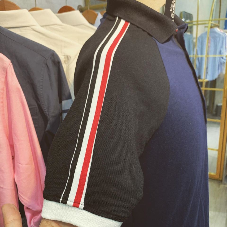 Áo Phông Polo Thom Browne Viền Vai