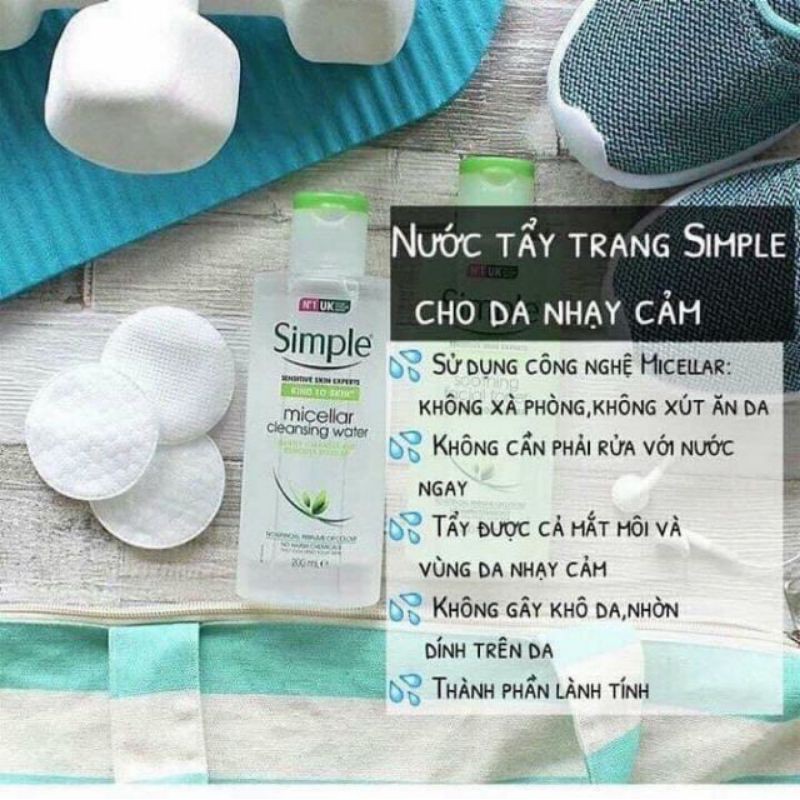 TẨY TRANG #SIMPLE CHO DA NHẠY CẢM 200ml | BigBuy360 - bigbuy360.vn