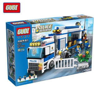 Bộ xếp hình Gudi 9316 Trạm cảnh sát lưu động - 407 chi tiết