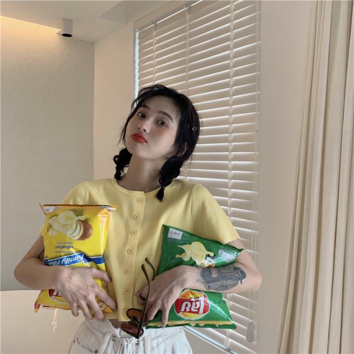 Áo Cardigan Dệt Kim Ngắn Tay Dáng Rộng Phong Cách Hàn Quốc Thời Trang 2021 | BigBuy360 - bigbuy360.vn