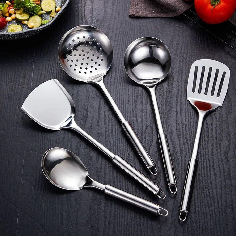 MUVAKO Muỗng Ăn Cơm / Súp Bằng Thép Không Gỉ Tiện Dụng Mang Theo Du Lịch Cắm Trại