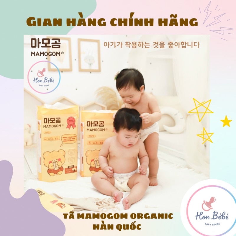 Bỉm Tã dán/quần Mamogom Organic an toàn cho bé đủ size từ S 62 miếng đến XXL 38 miếng