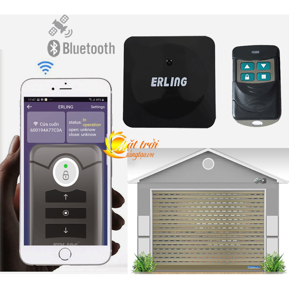 Bộ điều khiển cửa cuốn bằng điện thoại Bluetooth ERLING