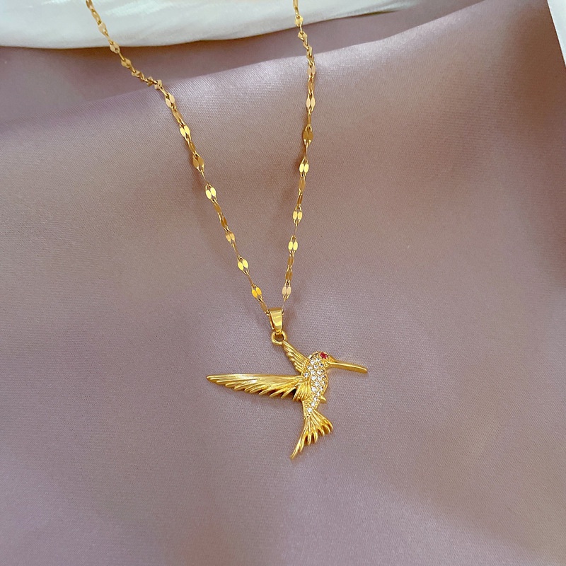 Dây Chuyền Thép Titan Nhẹ Dát Vàng Sang Trọng Cho Nữ