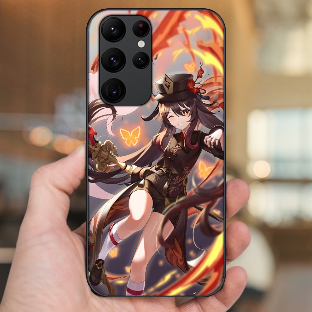 Ốp lưng Samsung S20 Ultra viền đen in hình Hutao Genshin Impact