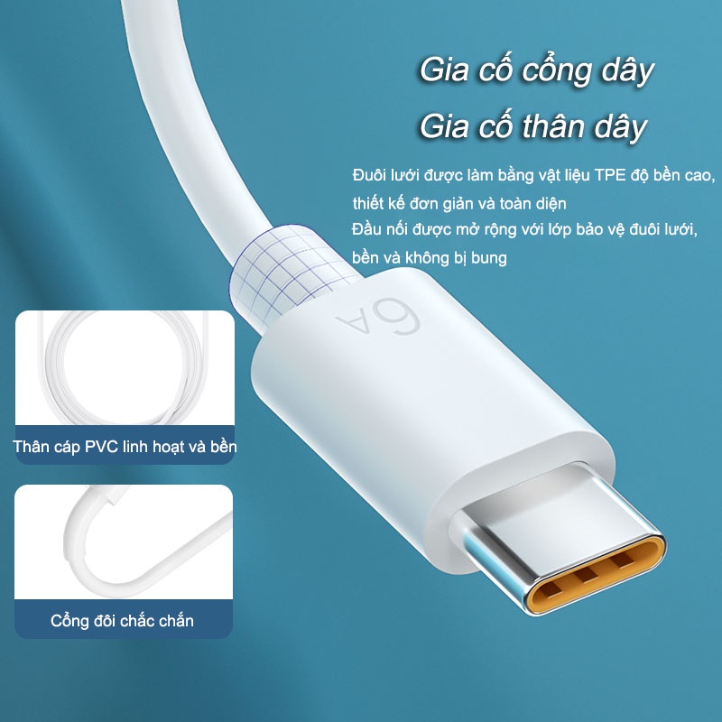 Đầu sạc nhanh 66W Type-c điện thoại di động USB đa năng Cáp Android đầ Cáp sạc Cáp sạc xiaomi Cáp sạc nhanh cáp sạc nhanh  cáp sạc